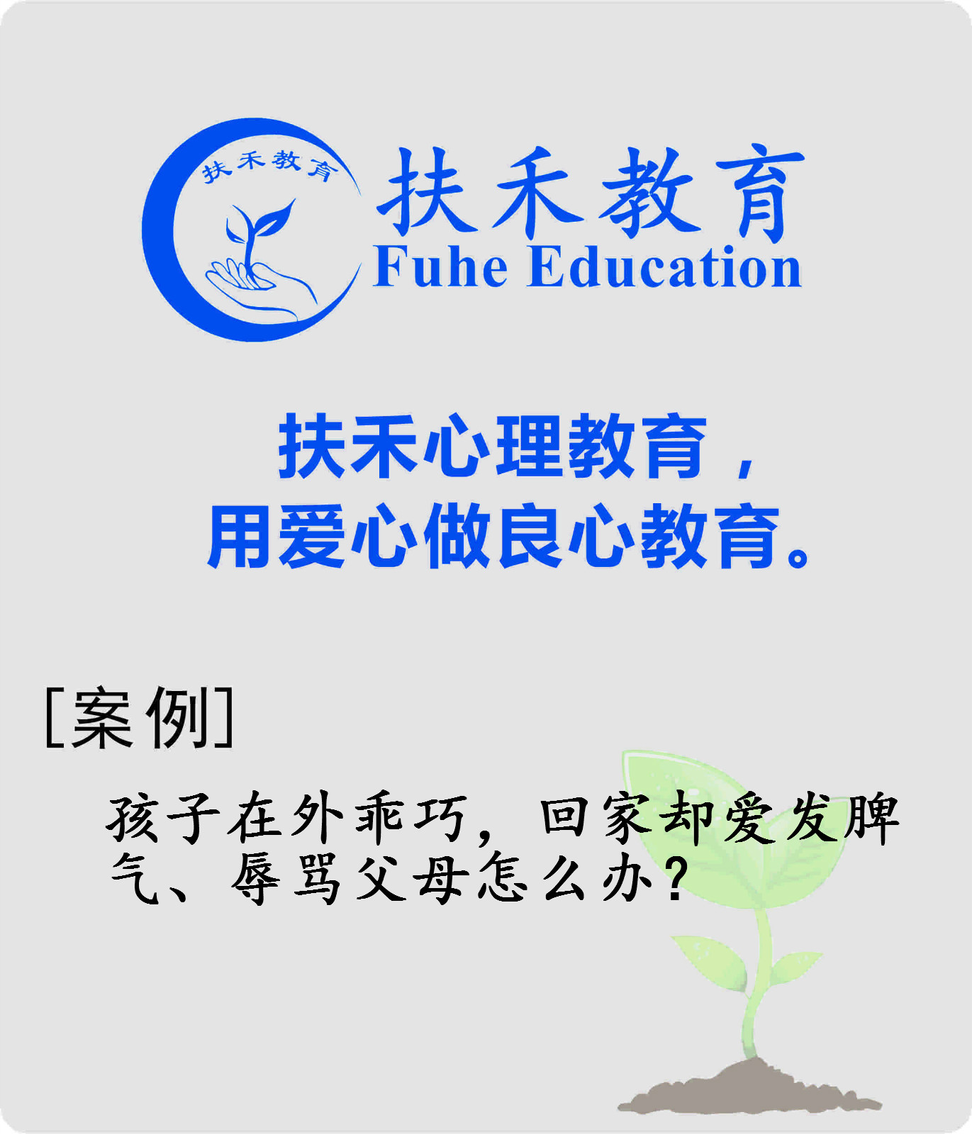 「案例」孩子在外乖巧,回家却爱发脾气、辱骂父母怎么办?