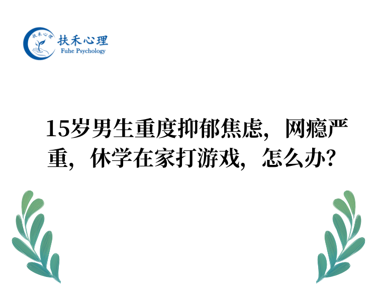 15岁男生重度抑郁焦虑，网瘾严重，休学在家打游戏，怎么办？