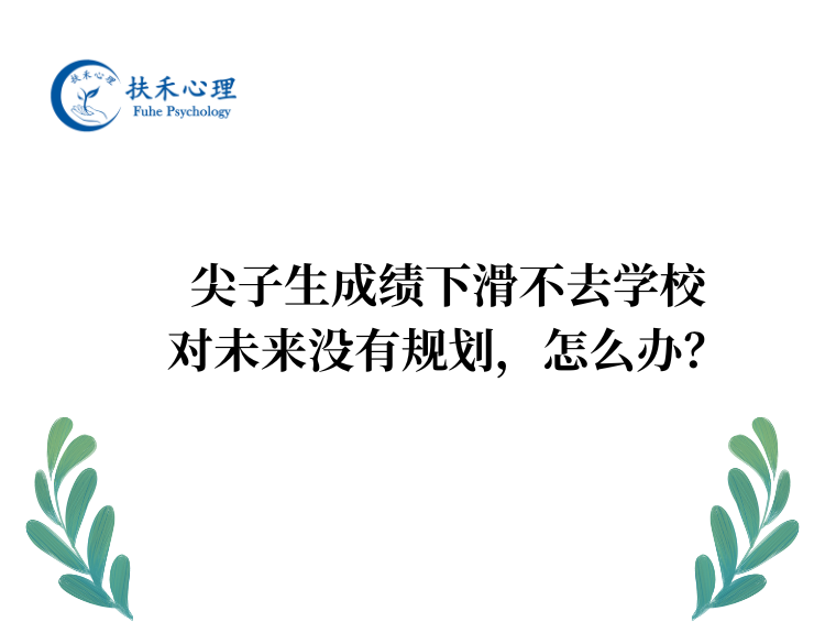 尖子生成绩下滑不去学校,对未来没有规划，怎么办？