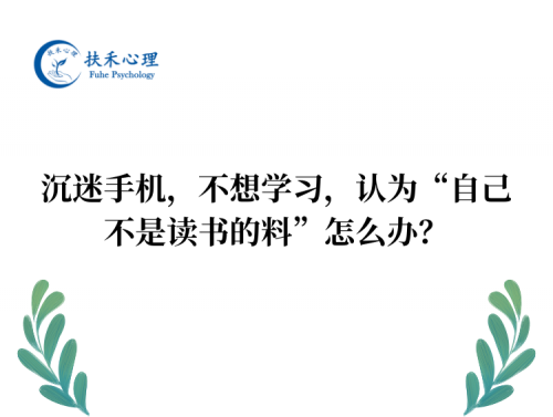 沉迷手机，不想学习，认为“自己不是读书的料”怎么办？